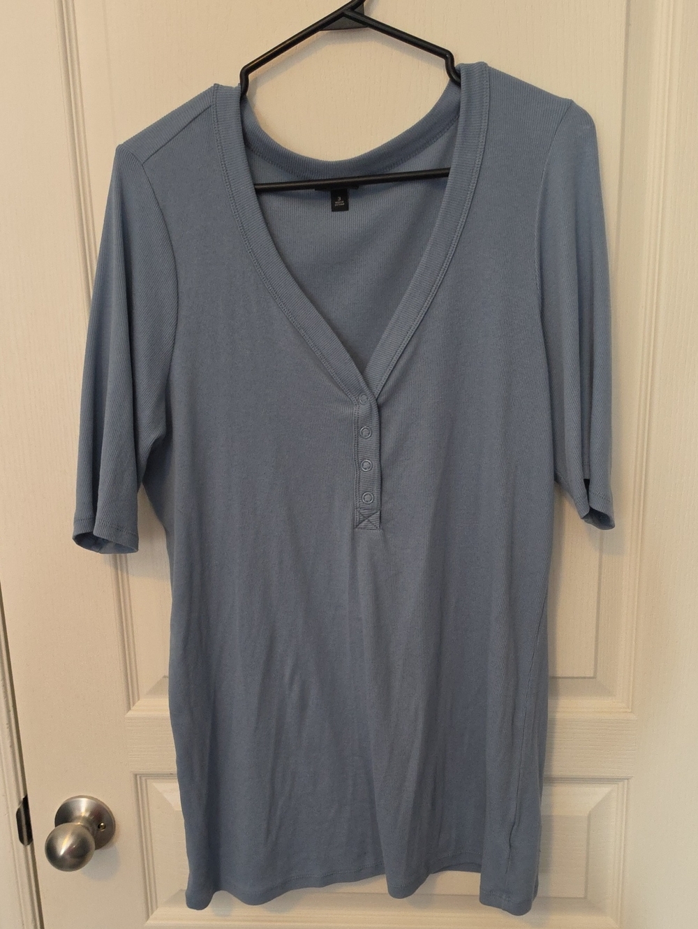 torrid Dusty Blue V-Neck Henley Short Sleeve Tee